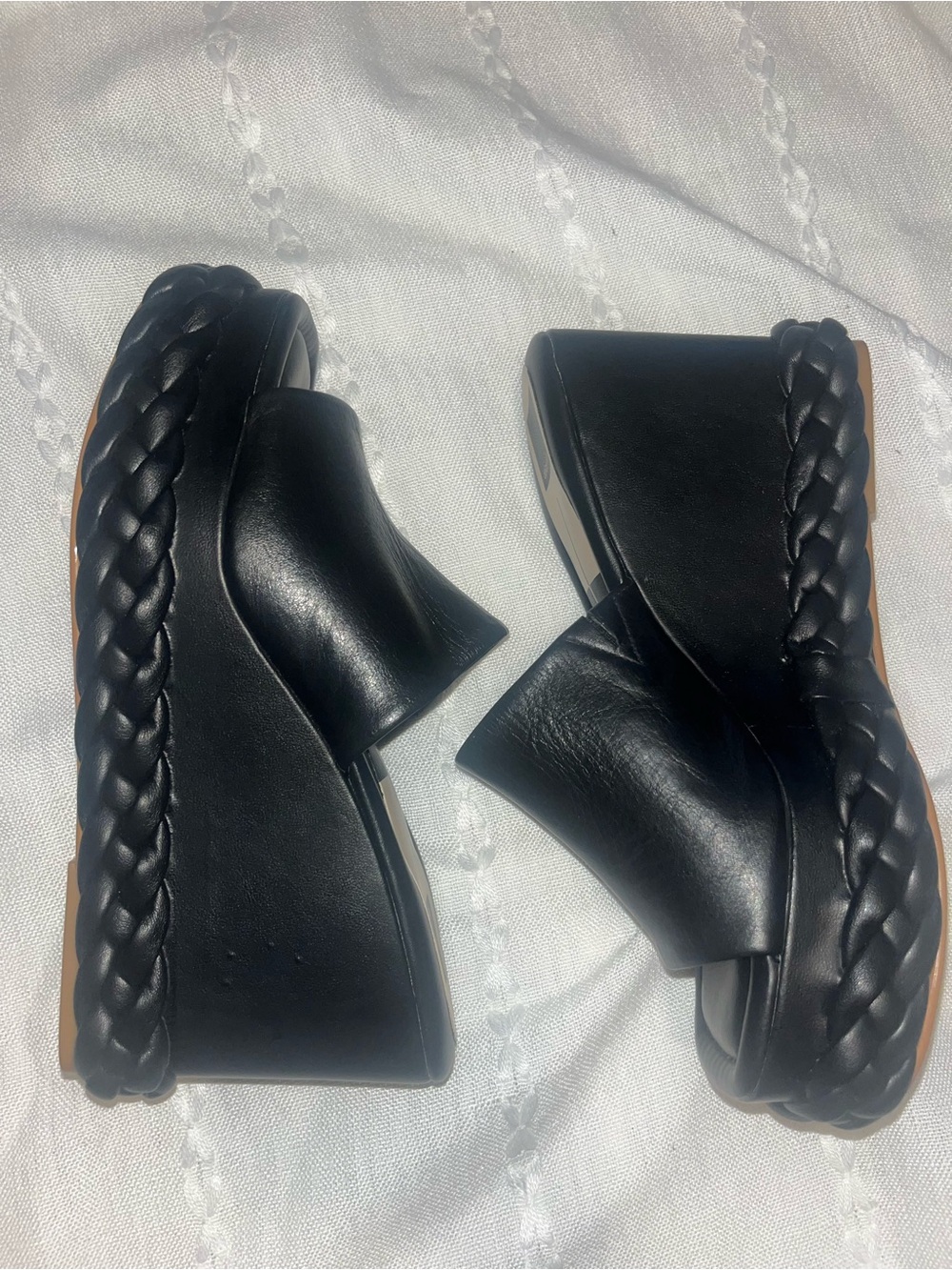 Dolce Vita Chunky Braided Platform Wedge Slide Sandals Square Toe 10